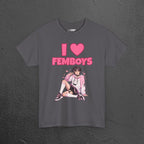 I Love Femboys - Funny Gamer Graphic Tee, Cringe Meme T-Shirt (V2)