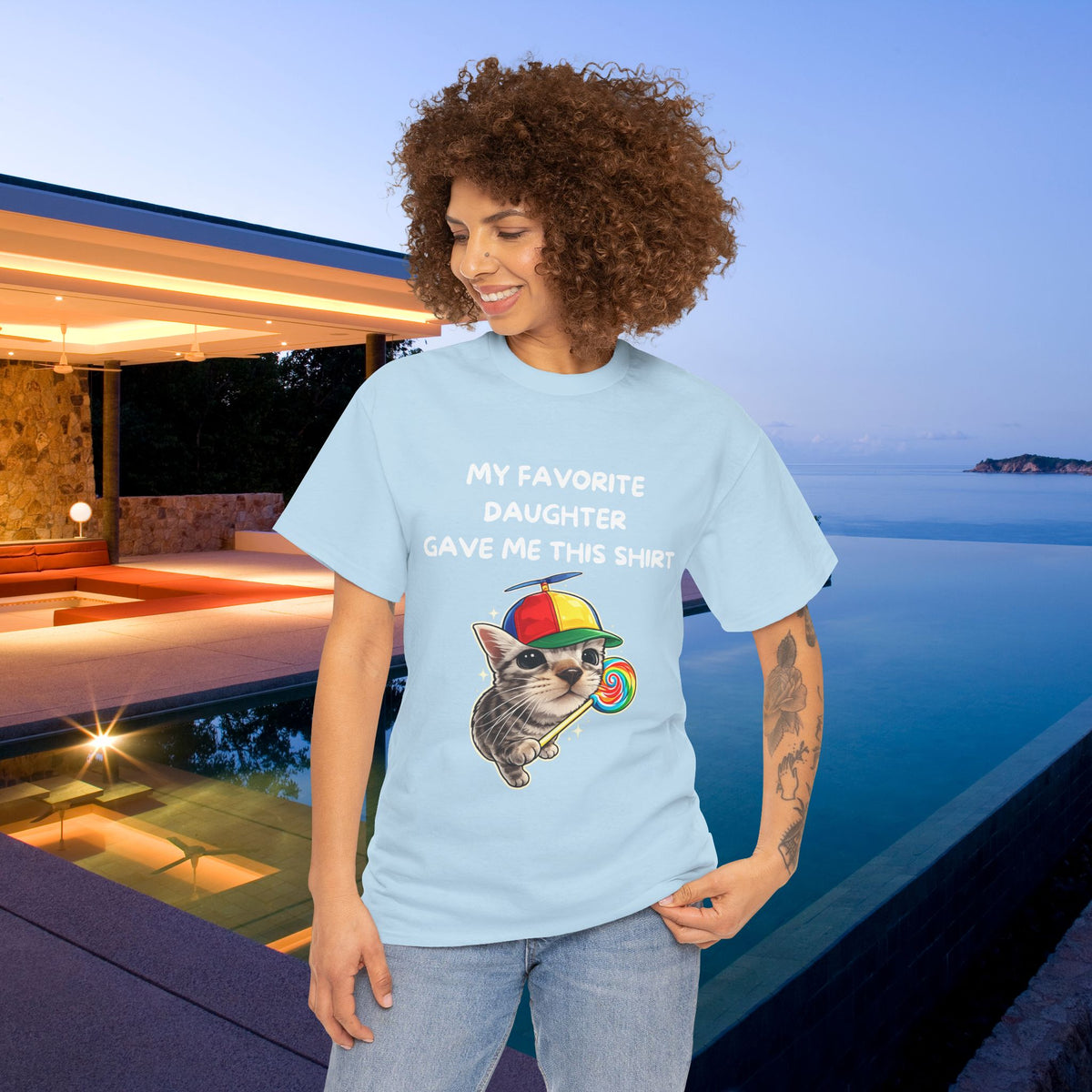 My favorite Daughter gave me this Shirt - Funny Graphic Tee Shirt Gift for Parents