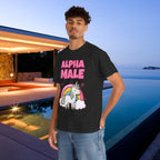 Alpha Male Ironic T-Shirt - Funny Ironic Graphic Tee, Rainbow Unicorn Shirt, Funny Meme Gift