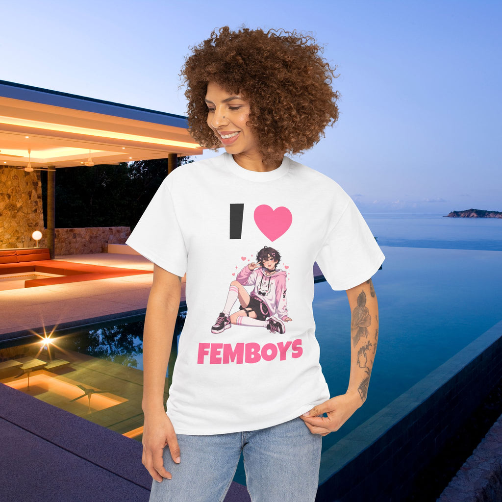 I Love Femboys - Funny Gamer Graphic Tee, Cringe Meme T-Shirt