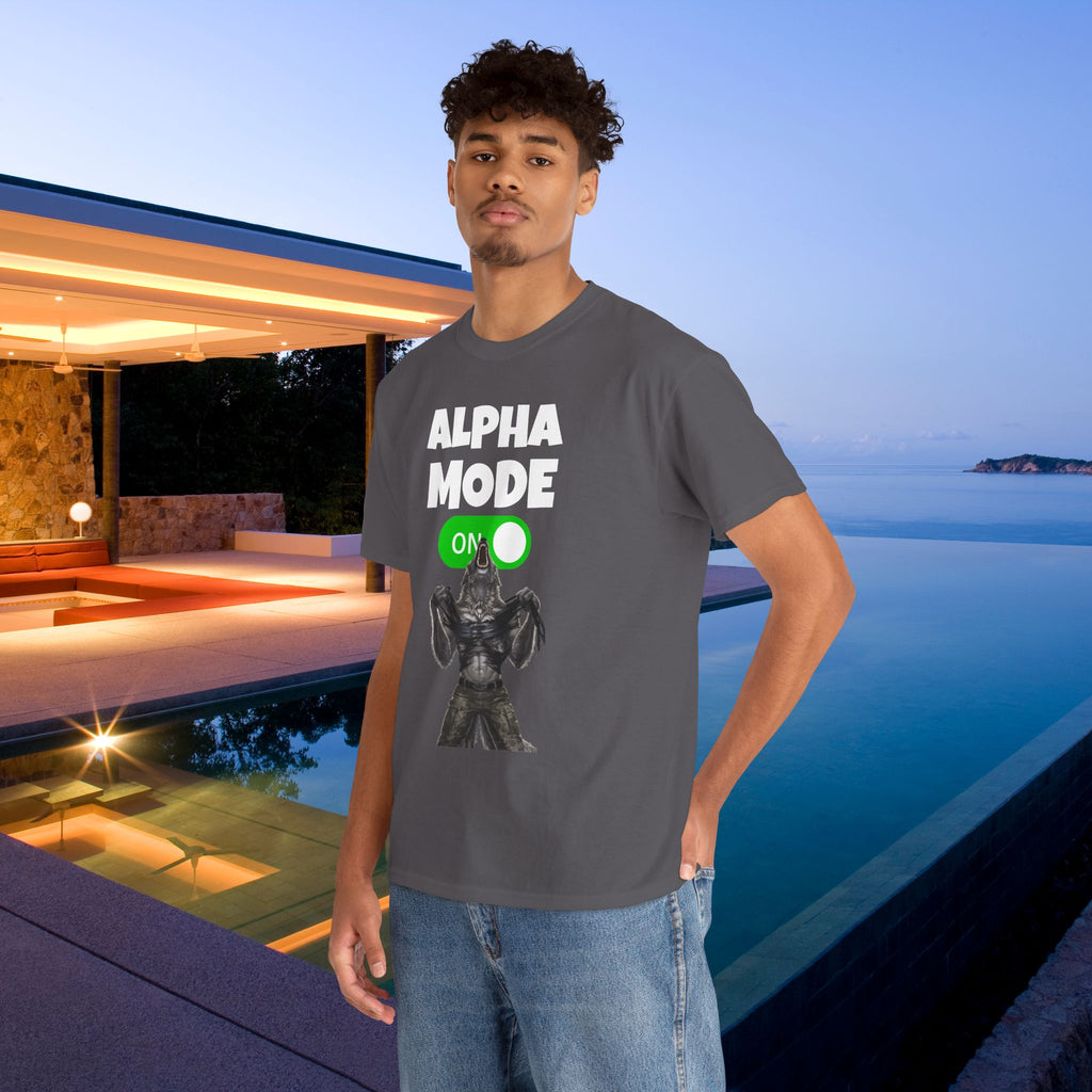 Alpha Mode ON - Funny Cringe Graphic Tee, Alpha Wolf Meme T-Shirt