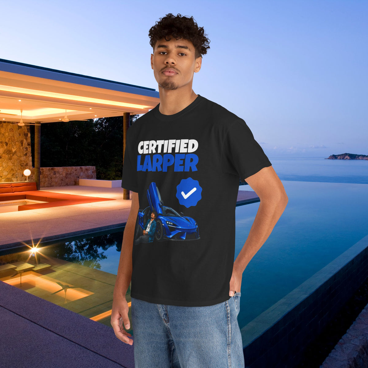 Certified LARPer - Meme Graphic Tee, Sportscar T-Shirt, Gift for Car Lovers