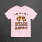 A beer a day keeps the sadness away - Funny Beer Alcohol Graphic Tee, Funny Alcohol Meme Tshirt