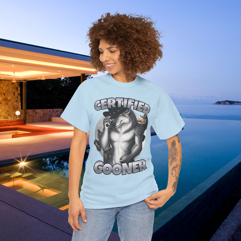 Certified Gooner - Cringe Inappropriate Graphic Tee, Alpha Wolf Meme T-Shirt, Funny Gift for Friends or Partners