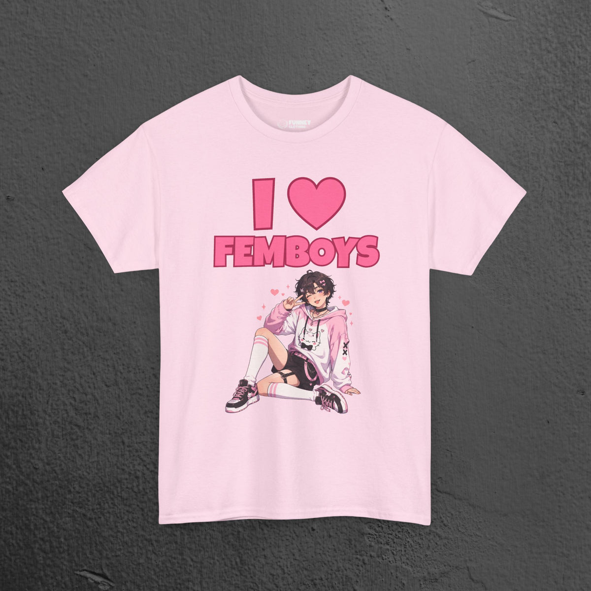I Love Femboys - Funny Gamer Graphic Tee, Cringe Meme T-Shirt (V2)