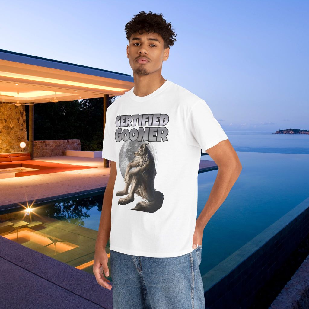 Certified Gooner - Cringe Inappropriate Graphic Tee, Alpha Wolf Meme T-Shirt, Funny Gift for Friends and Partners