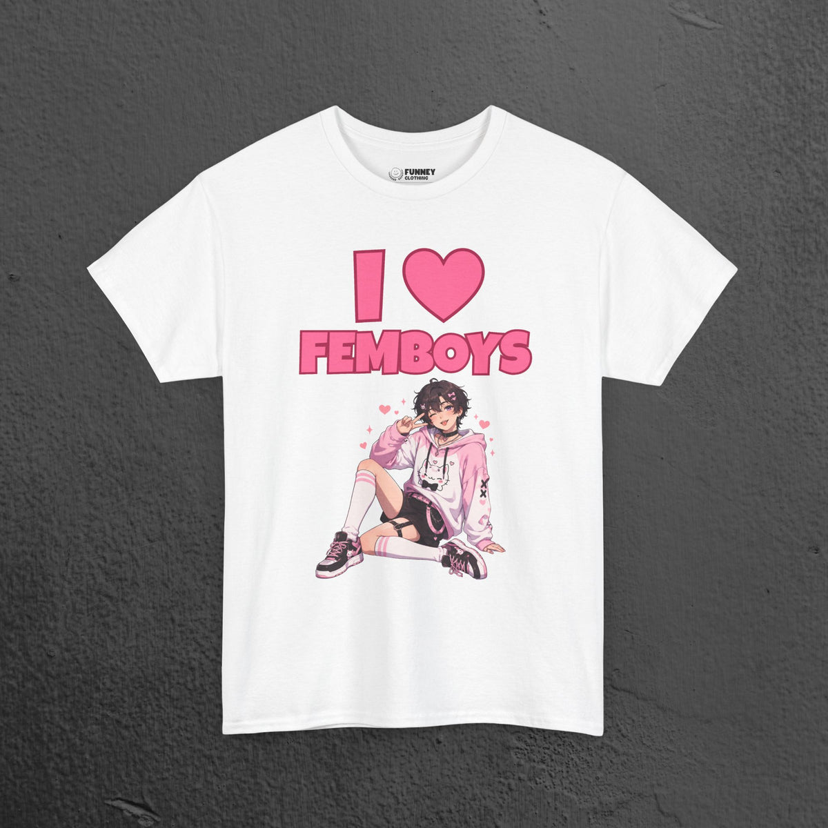 I Love Femboys - Funny Gamer Graphic Tee, Cringe Meme T-Shirt (V2)