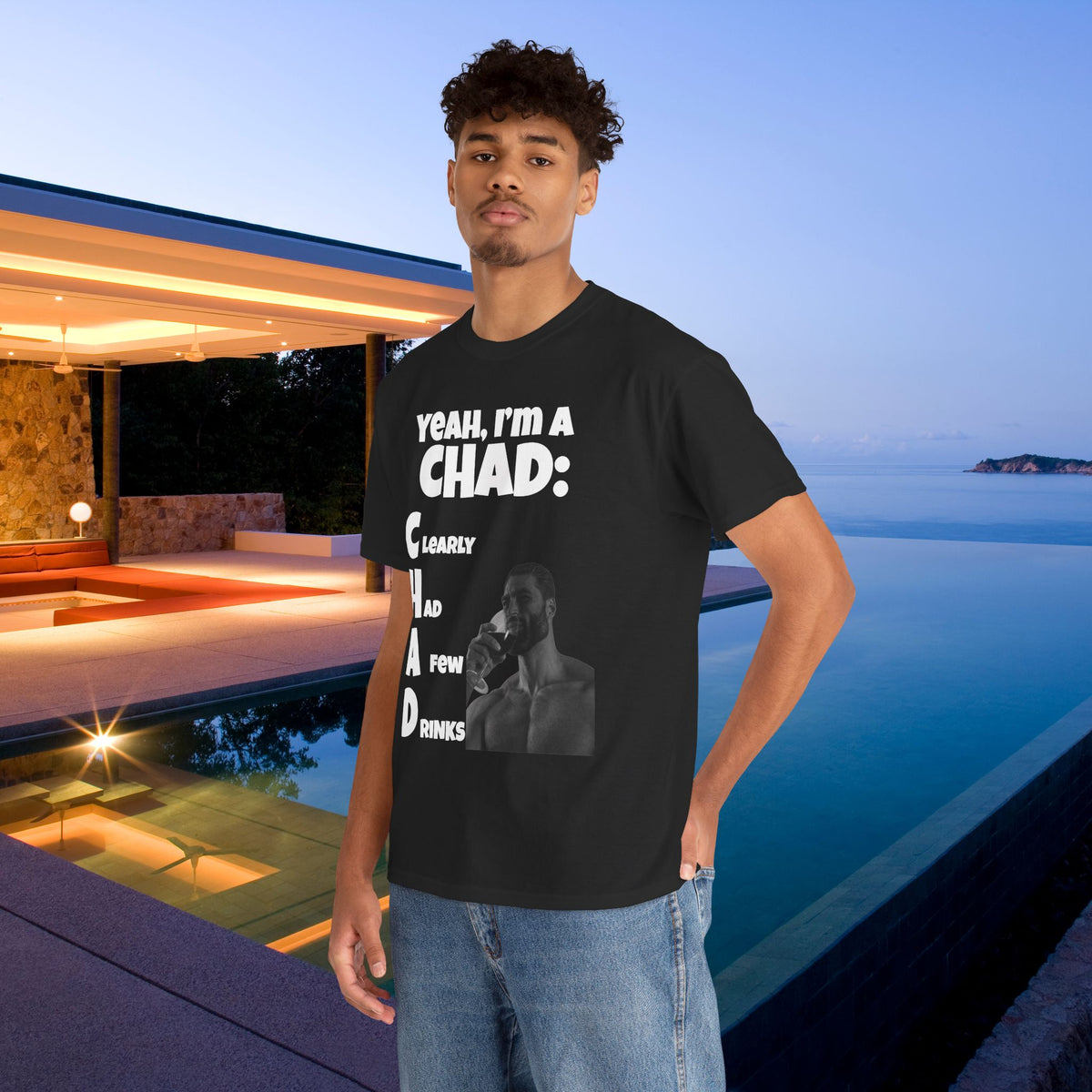 CHAD Clearly had a few drinks - Funny Alcohol Graphic Tee, Meme Gift for Men and Women
