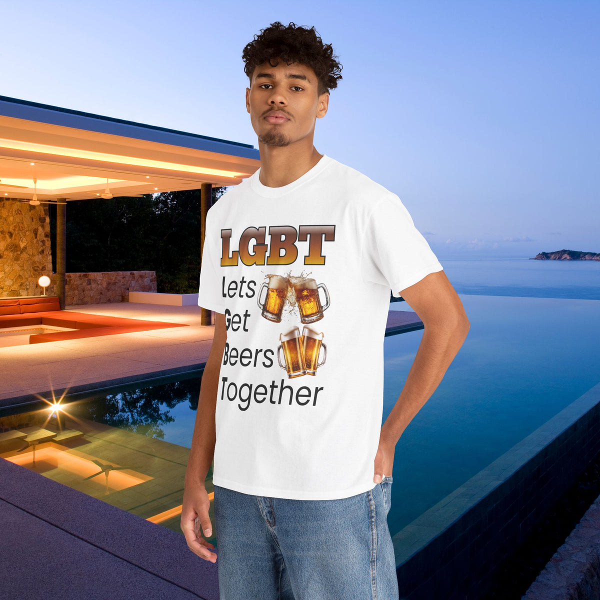 LGBT Let's get beers together - Funny Beer Alcohol Graphic Tee, Funny Alcohol Meme Tshirt