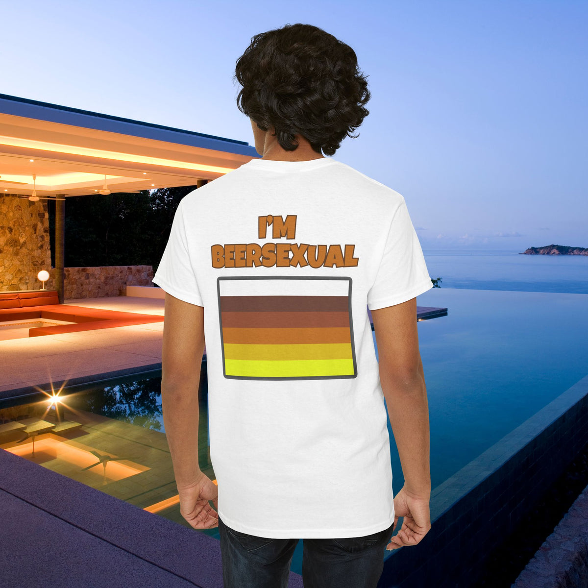 I'm Beersexual - Funny Alcohol Graphic Tee, Funny Alcohol Meme Tshirt (Backprint Edition)