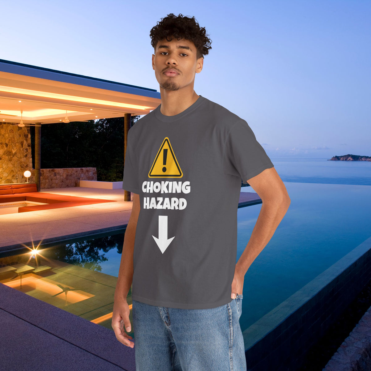 Choking Hazard - Funny Inappropriate Graphic Tee Shirt, Inappropriate Shirt for Parties, Gift for Friends, Shirt for Men