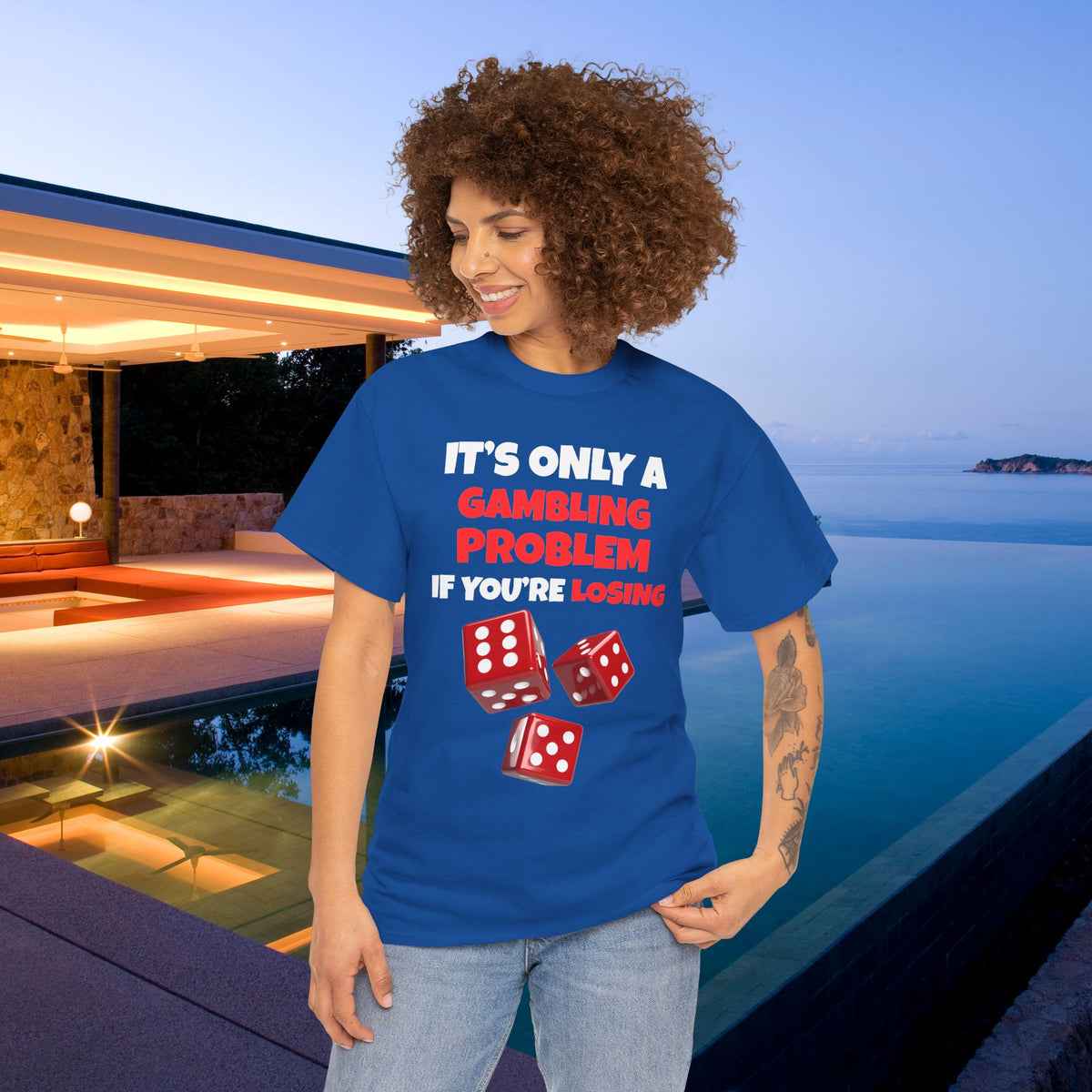 Gambling Problem - Funny Meme Graphic Tee Shirt, Gambling T-Shirt, Money Shirt