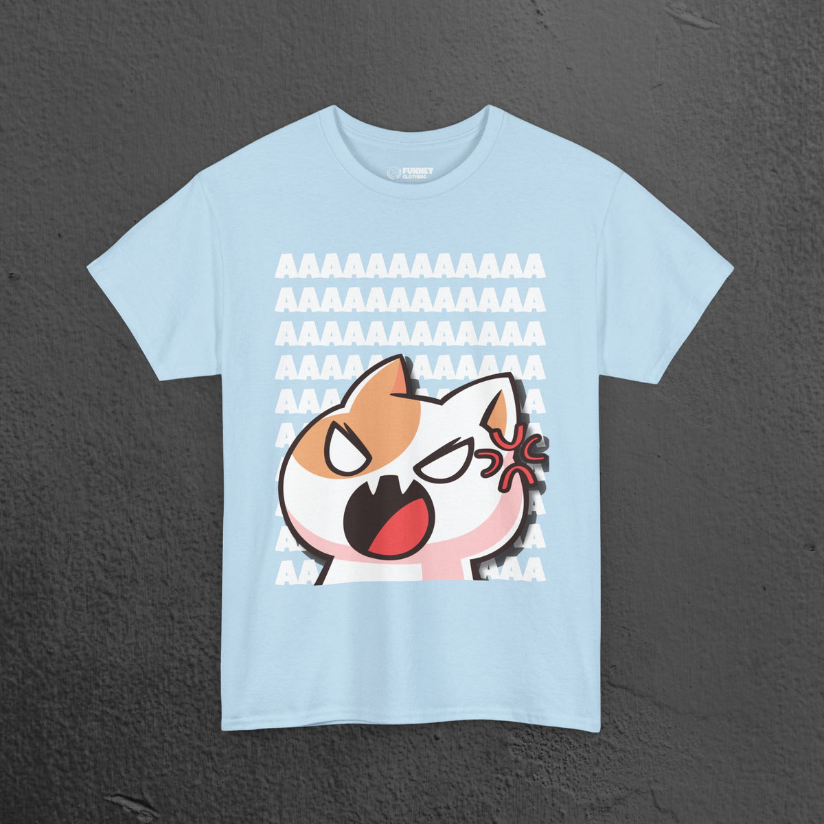 Funny Cat Screaming Meme Graphic T-shirt, Stupid Gifts for Friends, Silly Cats Tee, Weird Tshirt, Cringey Tees, Unhinged