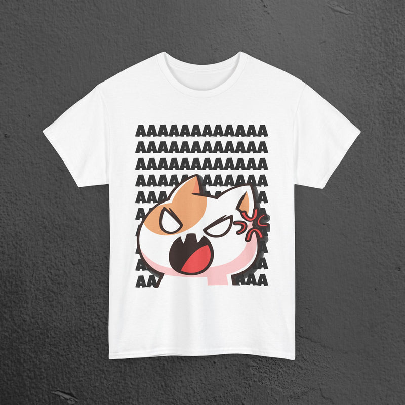 Funny Cat Screaming Meme Graphic T-shirt, Stupid Gifts for Friends, Silly Cats Tee, Weird Tshirt, Cringey Tees, Unhinged