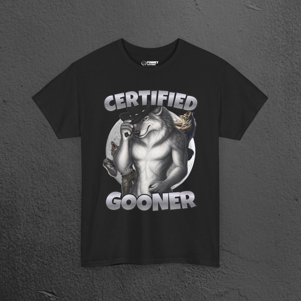 Certified Gooner - Cringe Inappropriate Graphic Tee, Alpha Wolf Meme T-Shirt, Funny Gift for Friends or Partners