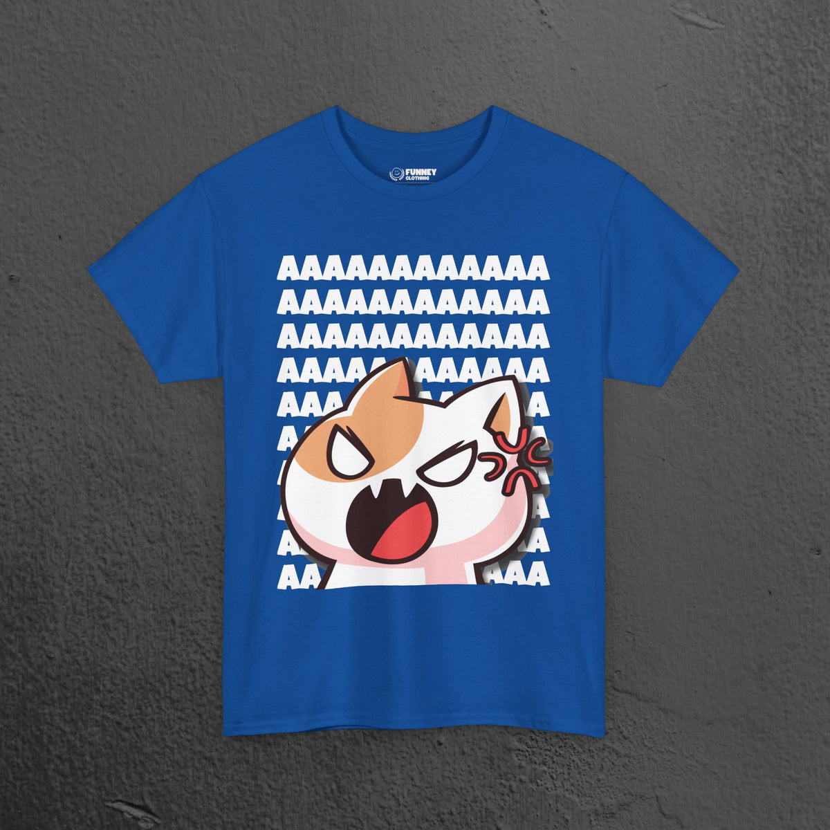 Funny Cat Screaming Meme Graphic T-shirt, Stupid Gifts for Friends, Silly Cats Tee, Weird Tshirt, Cringey Tees, Unhinged