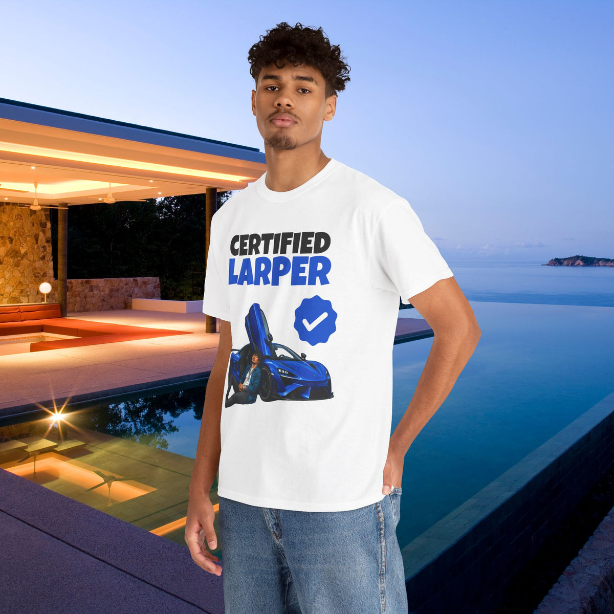 Certified LARPer - Meme Graphic Tee, Sportscar T-Shirt, Gift for Car Lovers