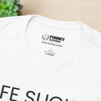 Life sucks, Gym helps - Funny Gym Meme Graphic Tee Shirt