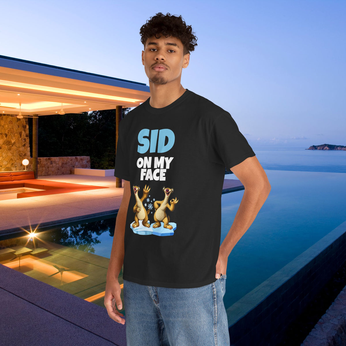 Sid on my Face - Funny Inappropriate Ice Age Graphic Tee Shirt, Inappropriate Shirt for Parties, Gift for Friends, Shirt for Men