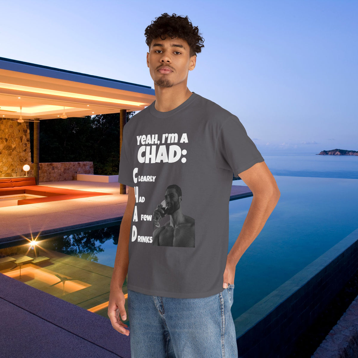CHAD Clearly had a few drinks - Funny Alcohol Graphic Tee, Meme Gift for Men and Women