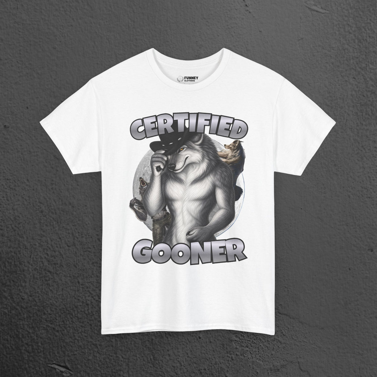 Certified Gooner - Cringe Inappropriate Graphic Tee, Alpha Wolf Meme T-Shirt, Funny Gift for Friends or Partners
