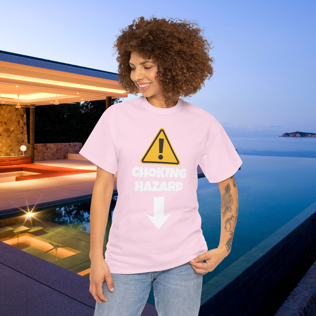 Choking Hazard - Funny Inappropriate Graphic Tee Shirt, Inappropriate Shirt for Parties, Gift for Friends, Shirt for Men