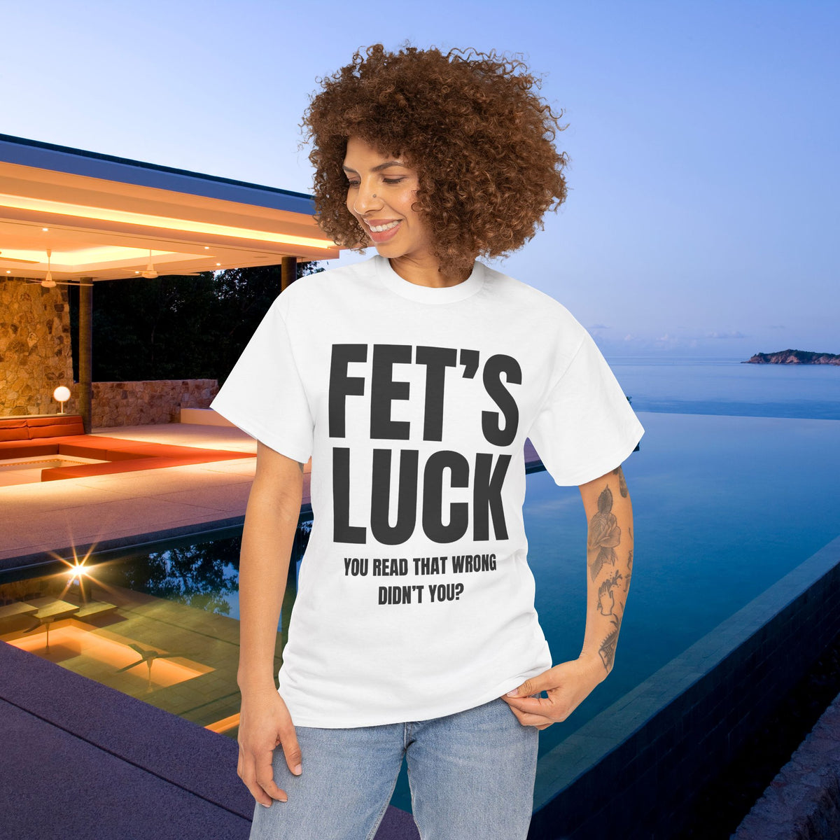 Fet's Luck (Let's f*ck) - Funny Inappropriate Meme Graphic T-Shirt, Funny Tee Gift for Friends
