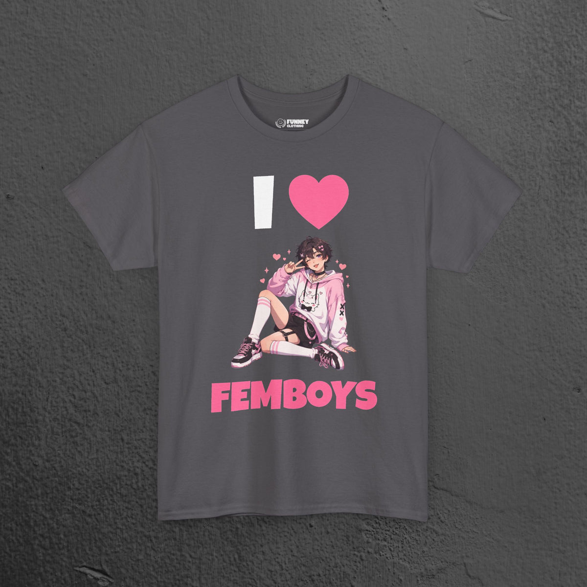 I Love Femboys - Funny Gamer Graphic Tee, Cringe Meme T-Shirt