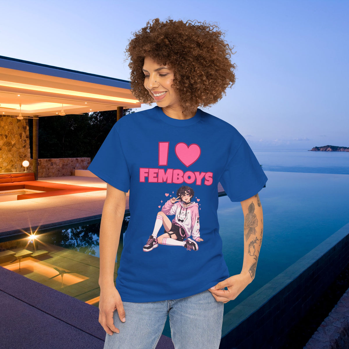 I Love Femboys - Funny Gamer Graphic Tee, Cringe Meme T-Shirt (V2)