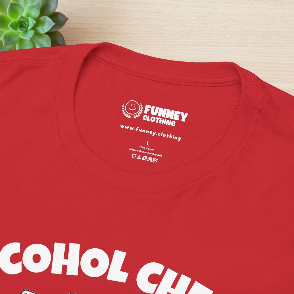 Alcohol Check, blow here - Funny Inappropriate Breathalyzer Graphic Tee, T-Shirt for Bachelor Party, Gift for Men