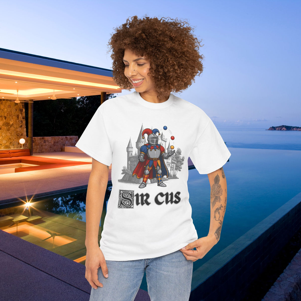 Sir Cus - Funny Medieval Knight Graphic T-Shirt, Medieval Meme Gift for Friends