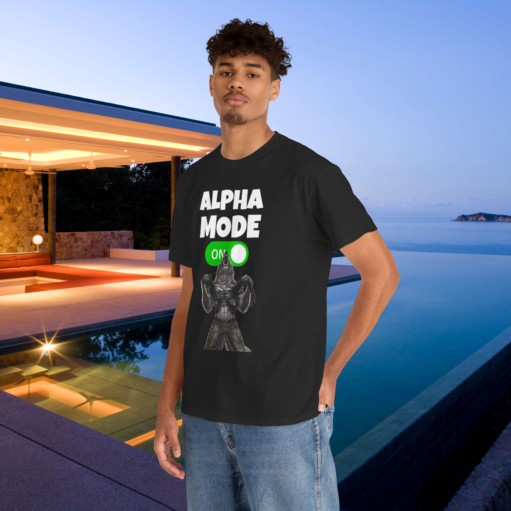 Alpha Mode ON - Funny Cringe Graphic Tee, Alpha Wolf Meme T-Shirt