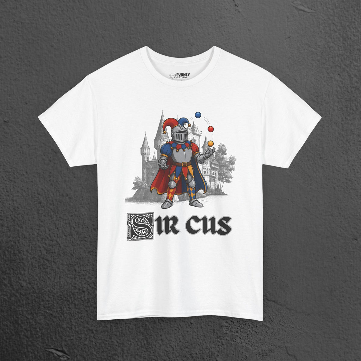 Sir Cus - Funny Medieval Knight Graphic T-Shirt, Medieval Meme Gift for Friends