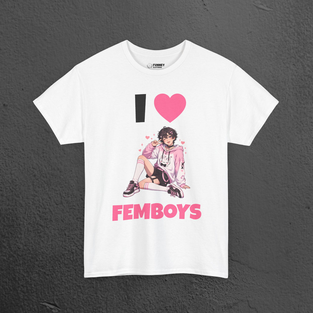 I Love Femboys - Funny Gamer Graphic Tee, Cringe Meme T-Shirt