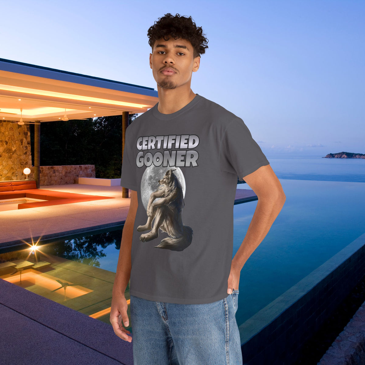 Certified Gooner - Cringe Inappropriate Graphic Tee, Alpha Wolf Meme T-Shirt, Funny Gift for Friends and Partners