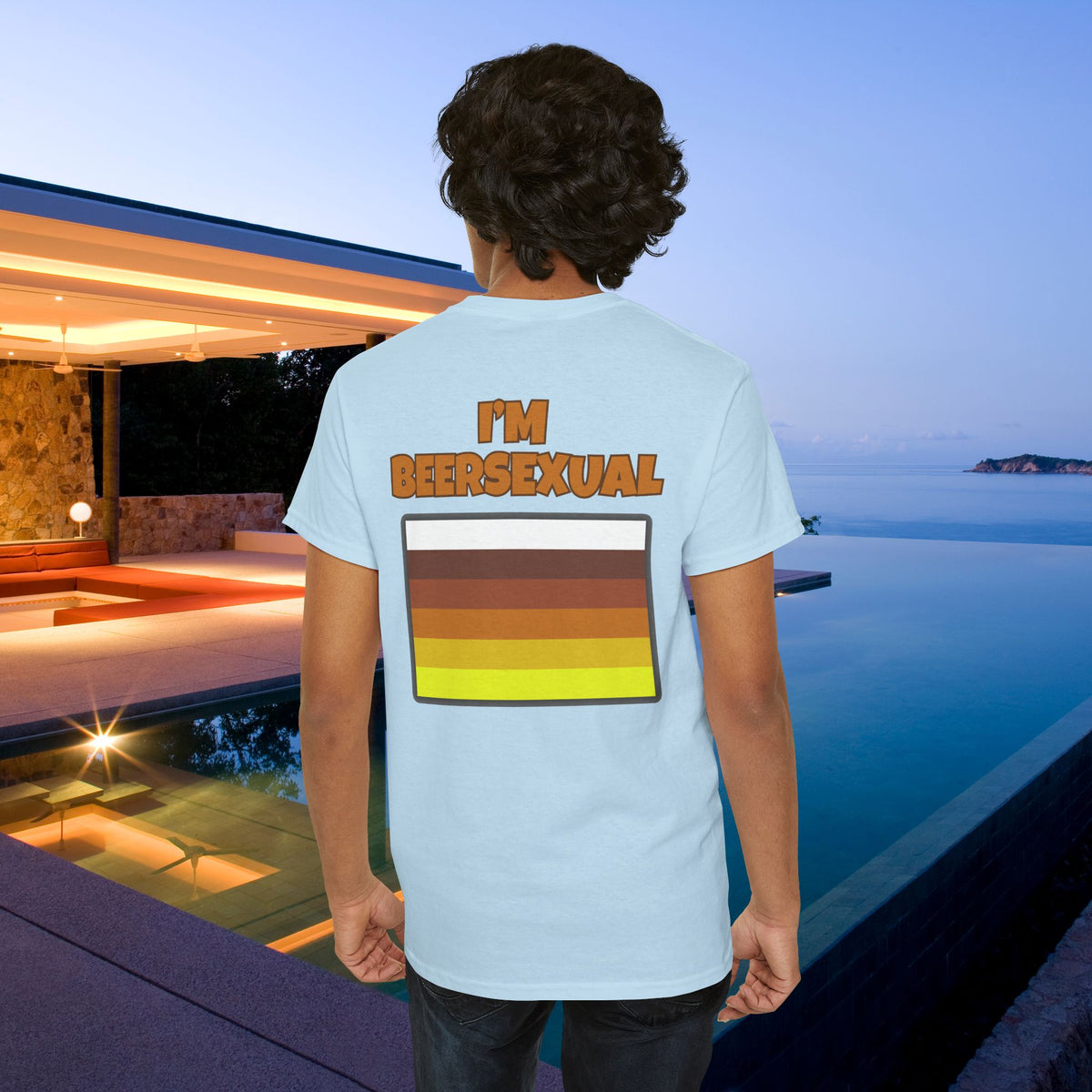I'm Beersexual - Funny Alcohol Graphic Tee, Funny Alcohol Meme Tshirt (Backprint Edition)