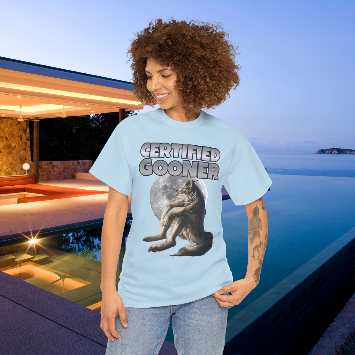 Certified Gooner - Cringe Inappropriate Graphic Tee, Alpha Wolf Meme T-Shirt, Funny Gift for Friends and Partners