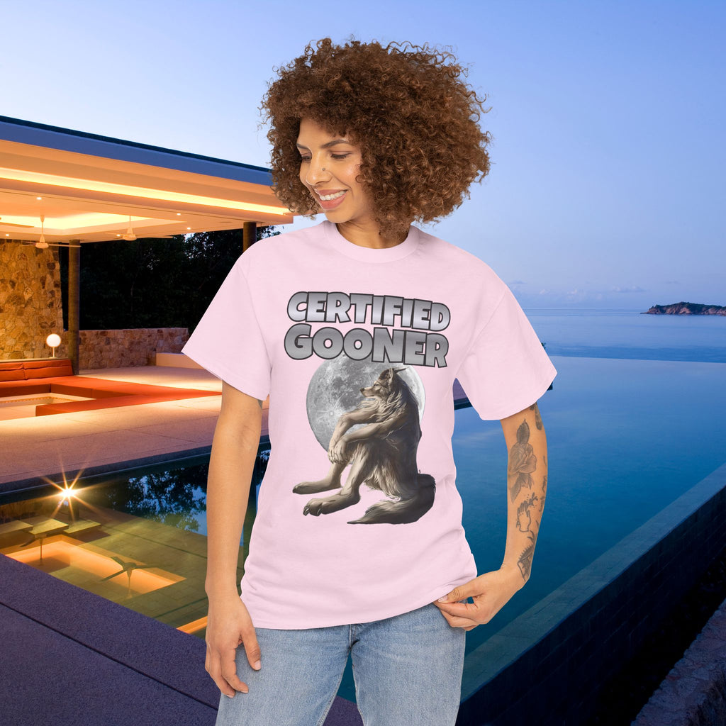 Certified Gooner - Cringe Inappropriate Graphic Tee, Alpha Wolf Meme T-Shirt, Funny Gift for Friends and Partners