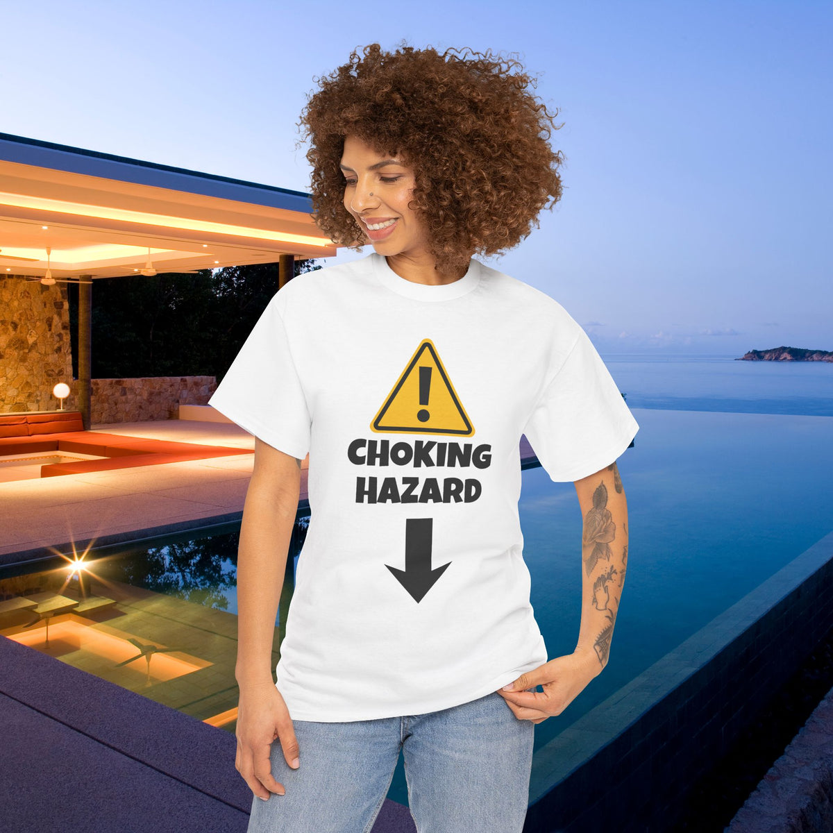 Choking Hazard - Funny Inappropriate Graphic Tee Shirt, Inappropriate Shirt for Parties, Gift for Friends, Shirt for Men
