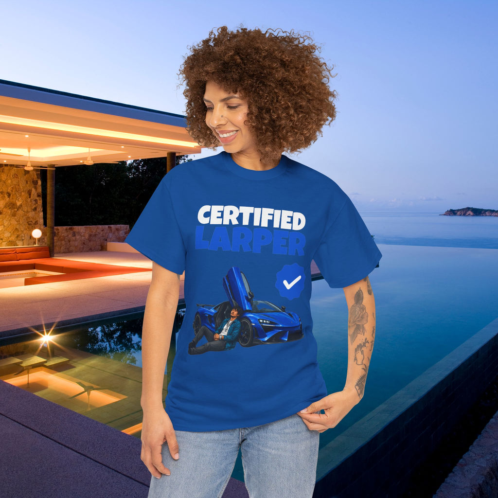 Certified LARPer - Meme Graphic Tee, Sportscar T-Shirt, Gift for Car Lovers