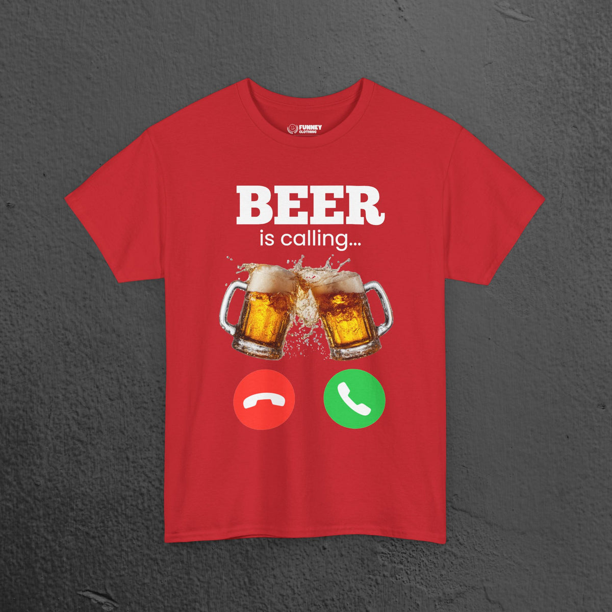 Beer is calling - Funny Beer Alcohol Graphic Tee, Funny Alcohol Meme Tshirt, Funny Gift for Dad Father's Day