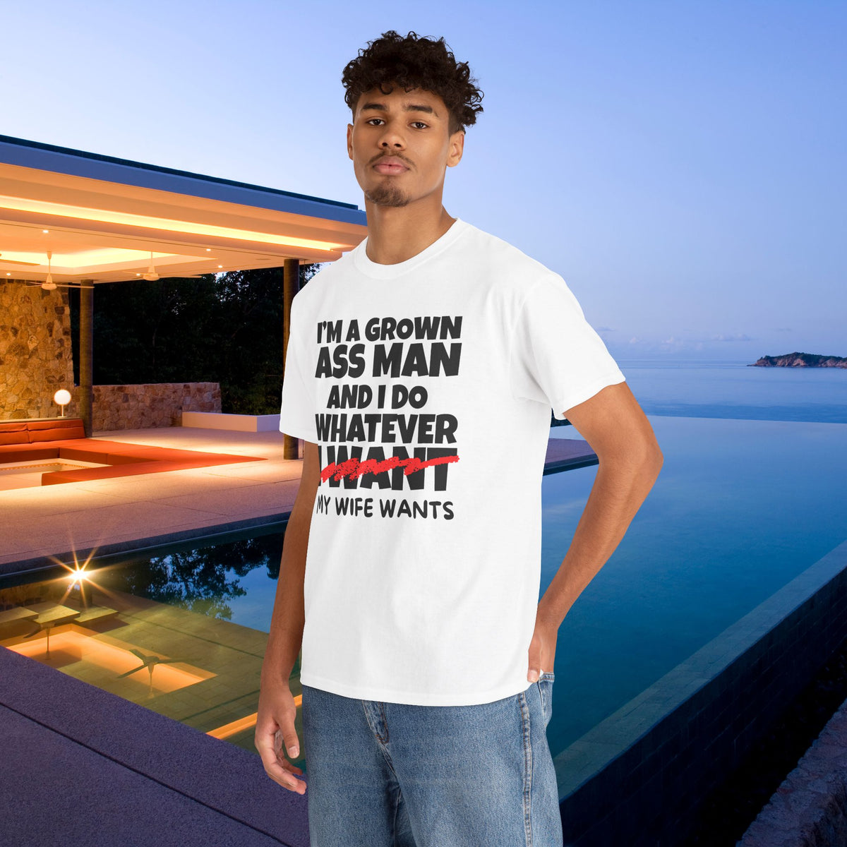 I'm a grown ass man and I do whatever my wife wants - Funny Husband Graphic Tee Shirt, Funny Gift for Wife or Husband,Romantic Funny T-Shirt