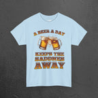 A beer a day keeps the sadness away - Funny Beer Alcohol Graphic Tee, Funny Alcohol Meme Tshirt