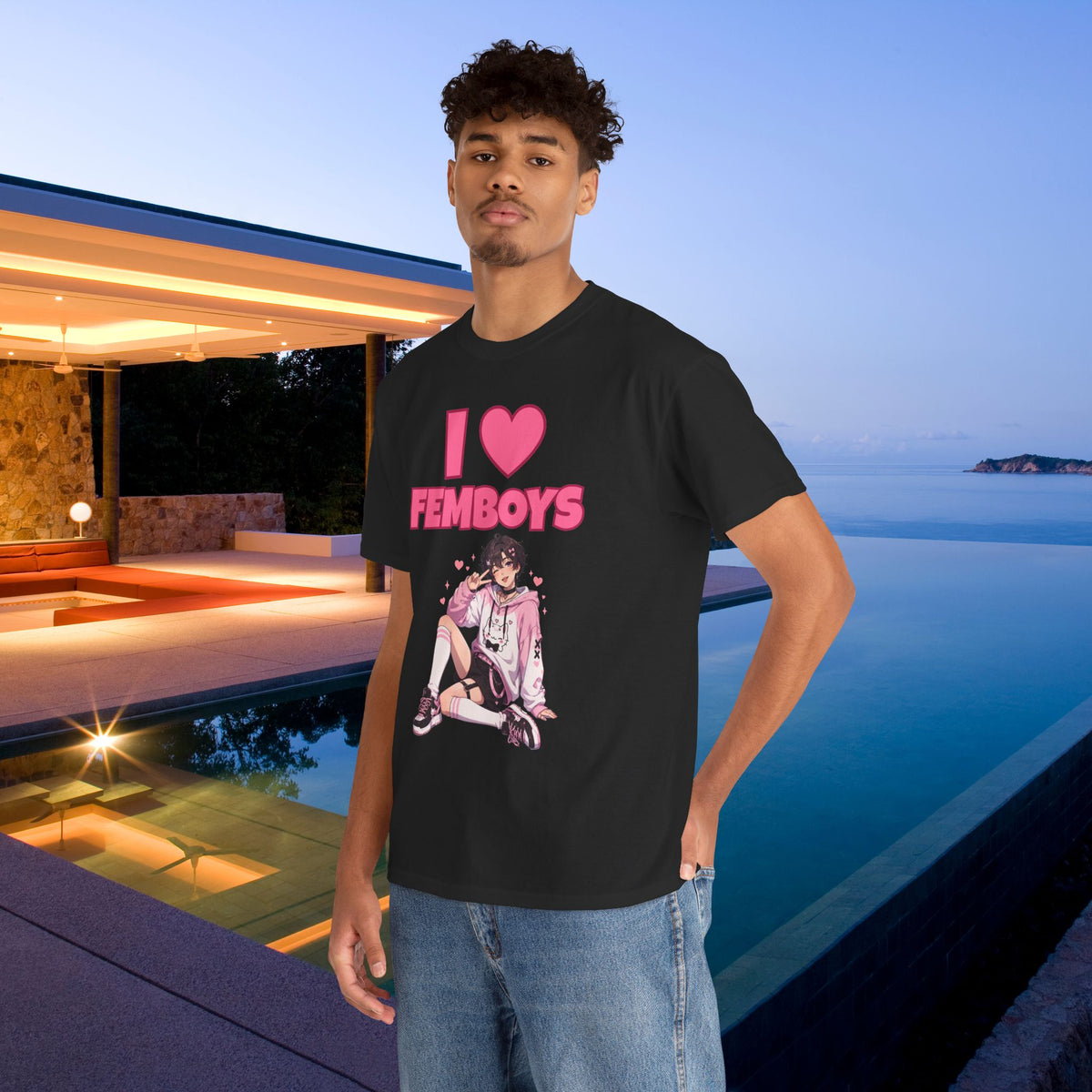 I Love Femboys - Funny Gamer Graphic Tee, Cringe Meme T-Shirt (V2)