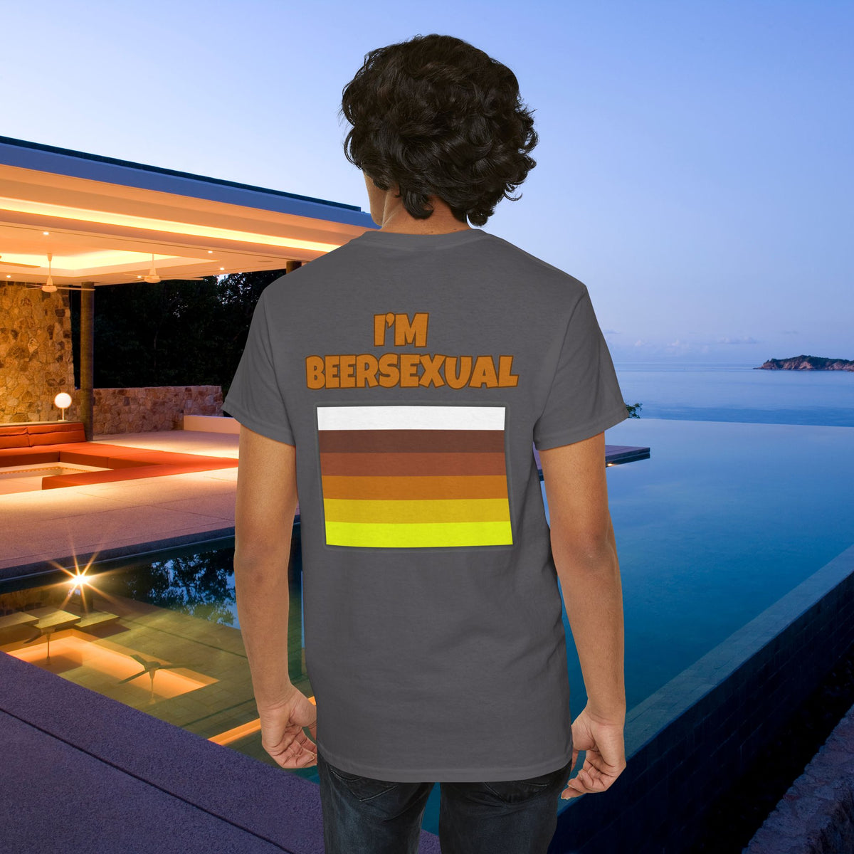 I'm Beersexual - Funny Alcohol Graphic Tee, Funny Alcohol Meme Tshirt (Backprint Edition)