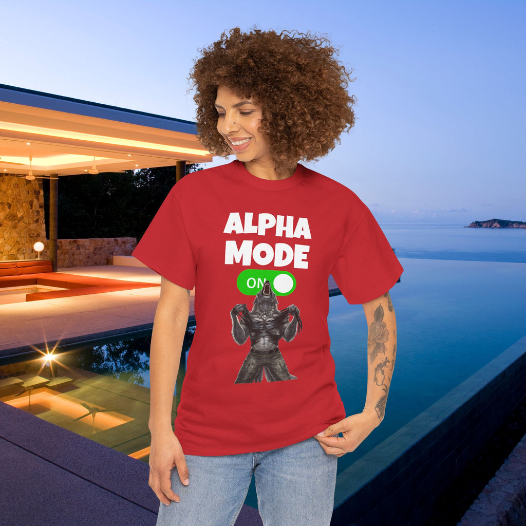 Alpha Mode ON - Funny Cringe Graphic Tee, Alpha Wolf Meme T-Shirt