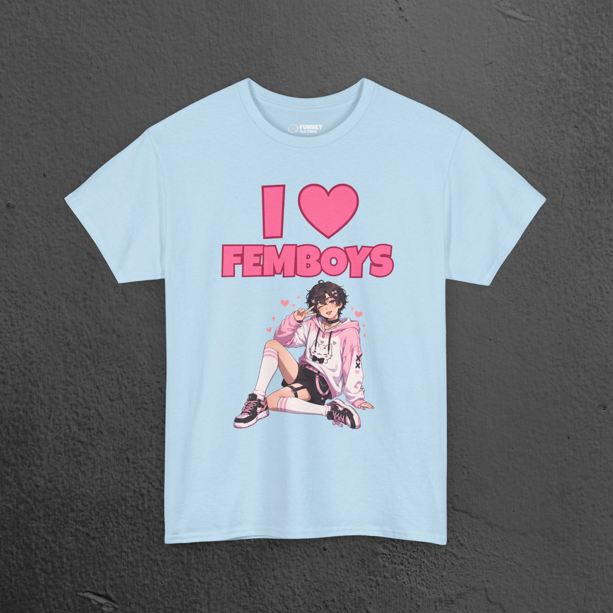 I Love Femboys - Funny Gamer Graphic Tee, Cringe Meme T-Shirt (V2)