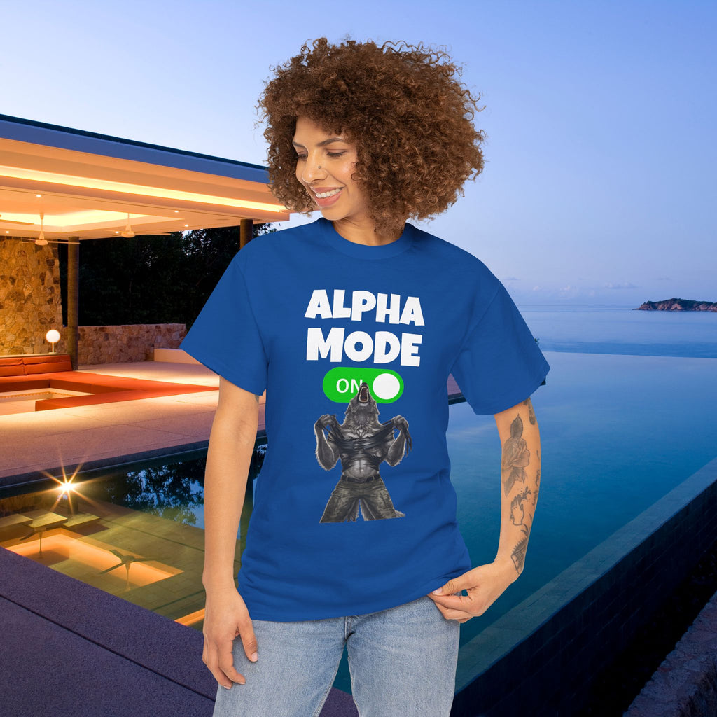 Alpha Mode ON - Funny Cringe Graphic Tee, Alpha Wolf Meme T-Shirt