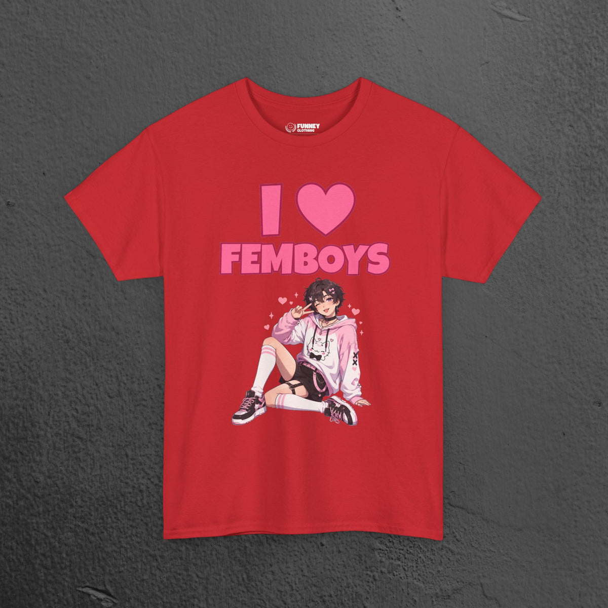 I Love Femboys - Funny Gamer Graphic Tee, Cringe Meme T-Shirt (V2)