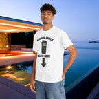 Alcohol Check, blow here - Funny Inappropriate Breathalyzer Graphic Tee, T-Shirt for Bachelor Party, Gift for Men